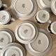 Service of 4 RUIJA Arabia Finland tea cups 70s, vintage ceramic cups