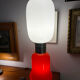 Carlo Nason for Mazzega – Large red Murano glass lamp and opal.