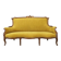 Art Nouveau walnut and mustard velvet sofa