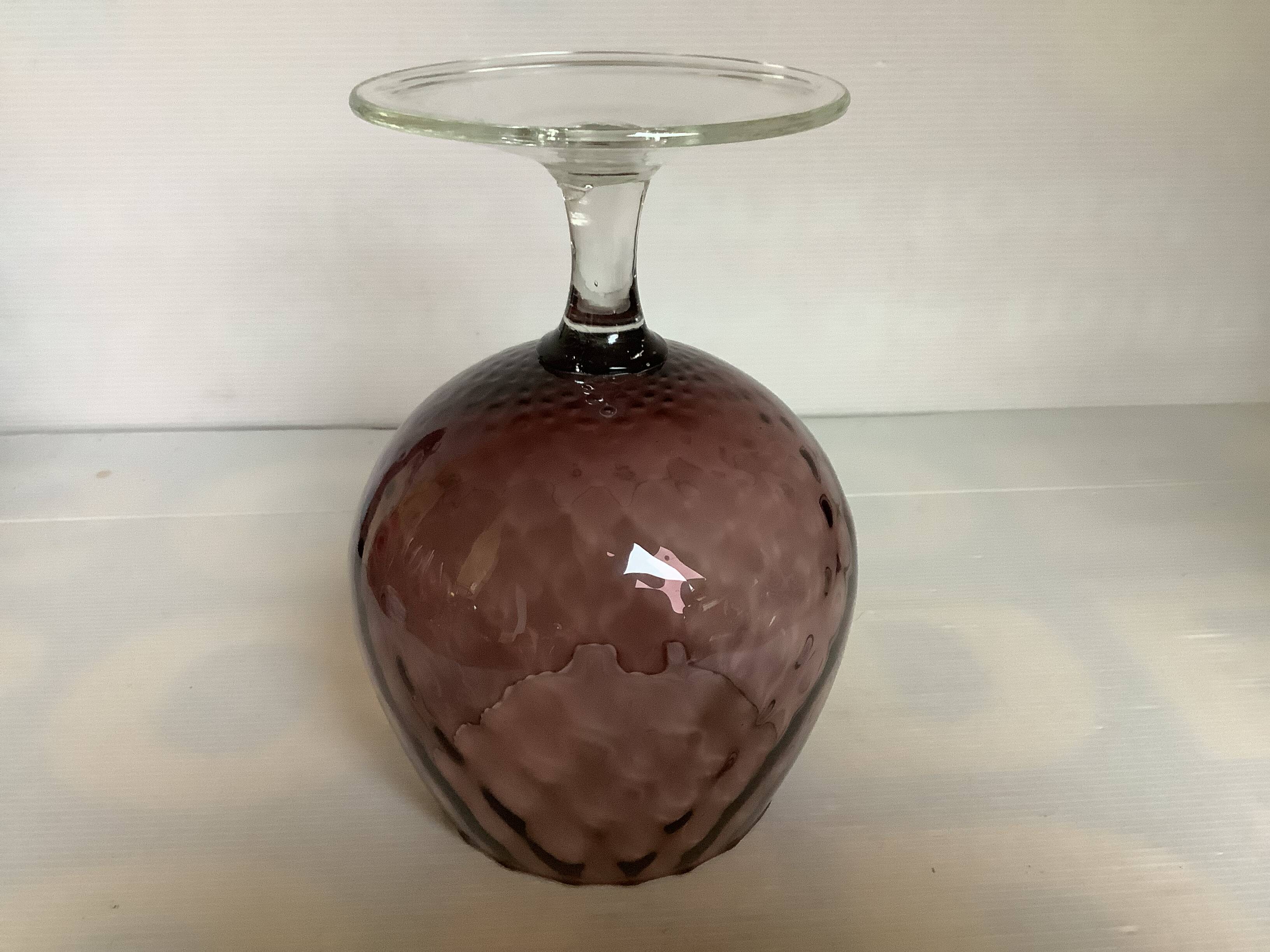 Purple glass vase, Empoli, Italy.
