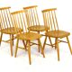 Set de 4 chaises "Pinnstol" en hêtre Suède 1960