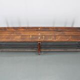 1970s Pine Tree Bench with Iron Base, Czechoslovakia