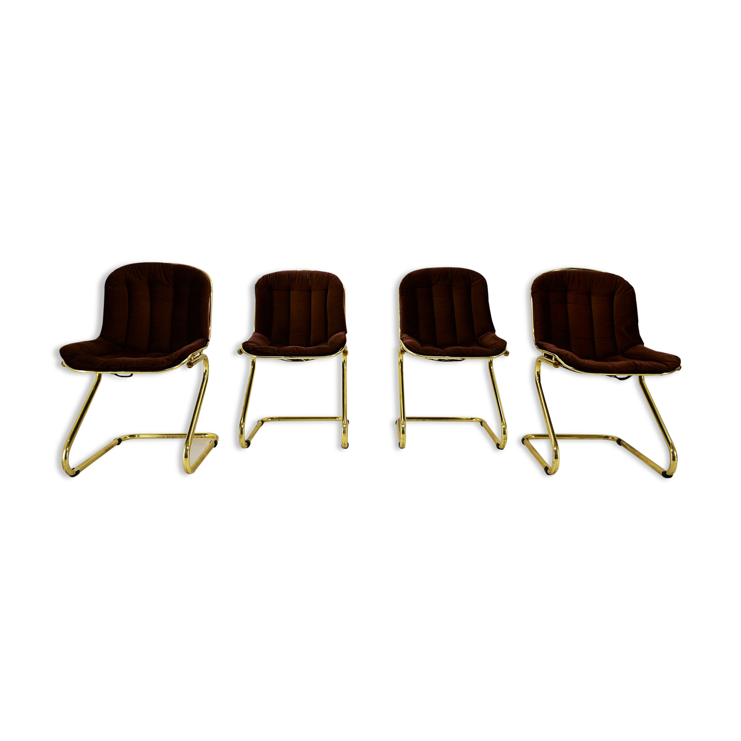 Midcentury set of four dining chairs, italy, 1970s