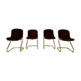 Midcentury set of four dining chairs, italy, 1970s
