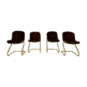 Midcentury set of four dining chairs, italy, 1970s