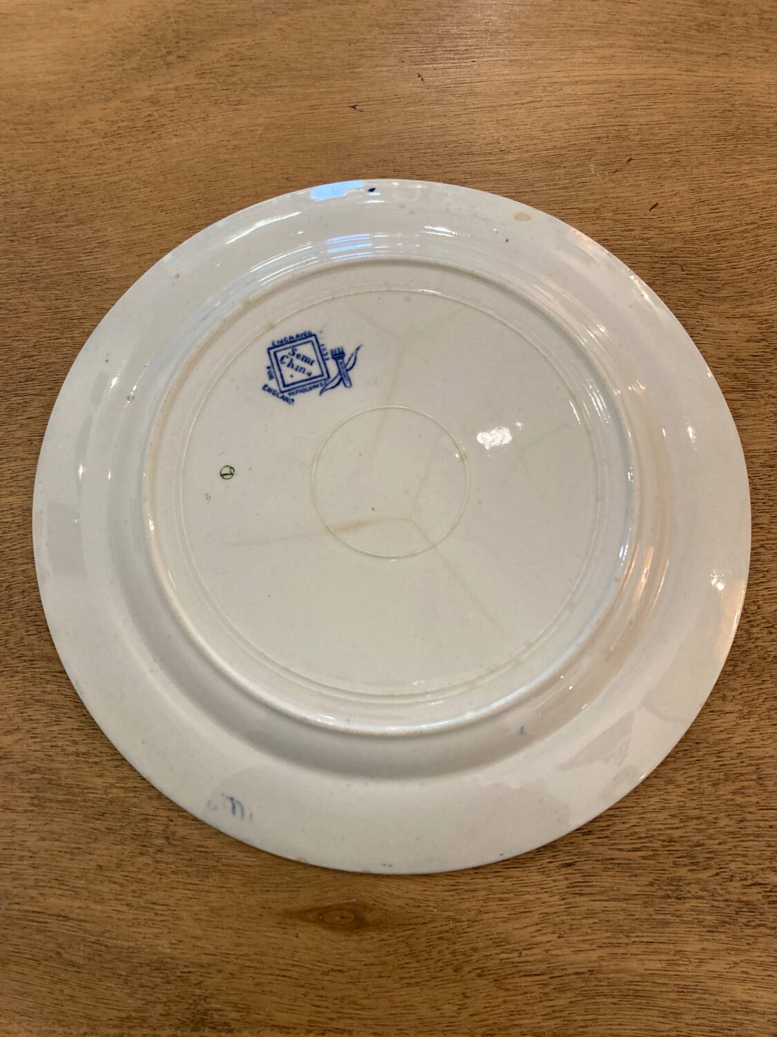 Assiette blue willow XIXeme décor chinois