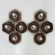 Set of 8 brown ceramic wall lamps, 1970s