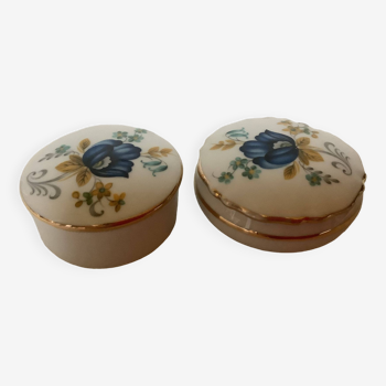 Duo d’anciennes petites boîtes Limoges