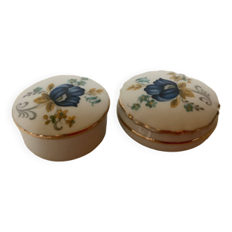 Duo d’anciennes petites boîtes Limoges