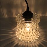 Chiseled glass suspension