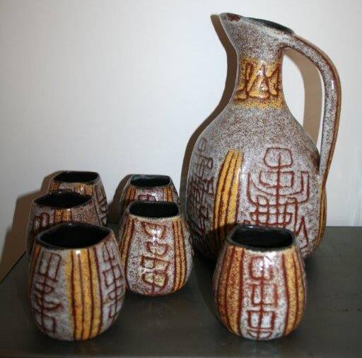 Vintage Accolay ceramic orangeade set