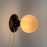Wall lamp or table lamp in opaline glass and metal, 70s