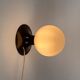 Wall lamp or table lamp in opaline glass and metal, 70s