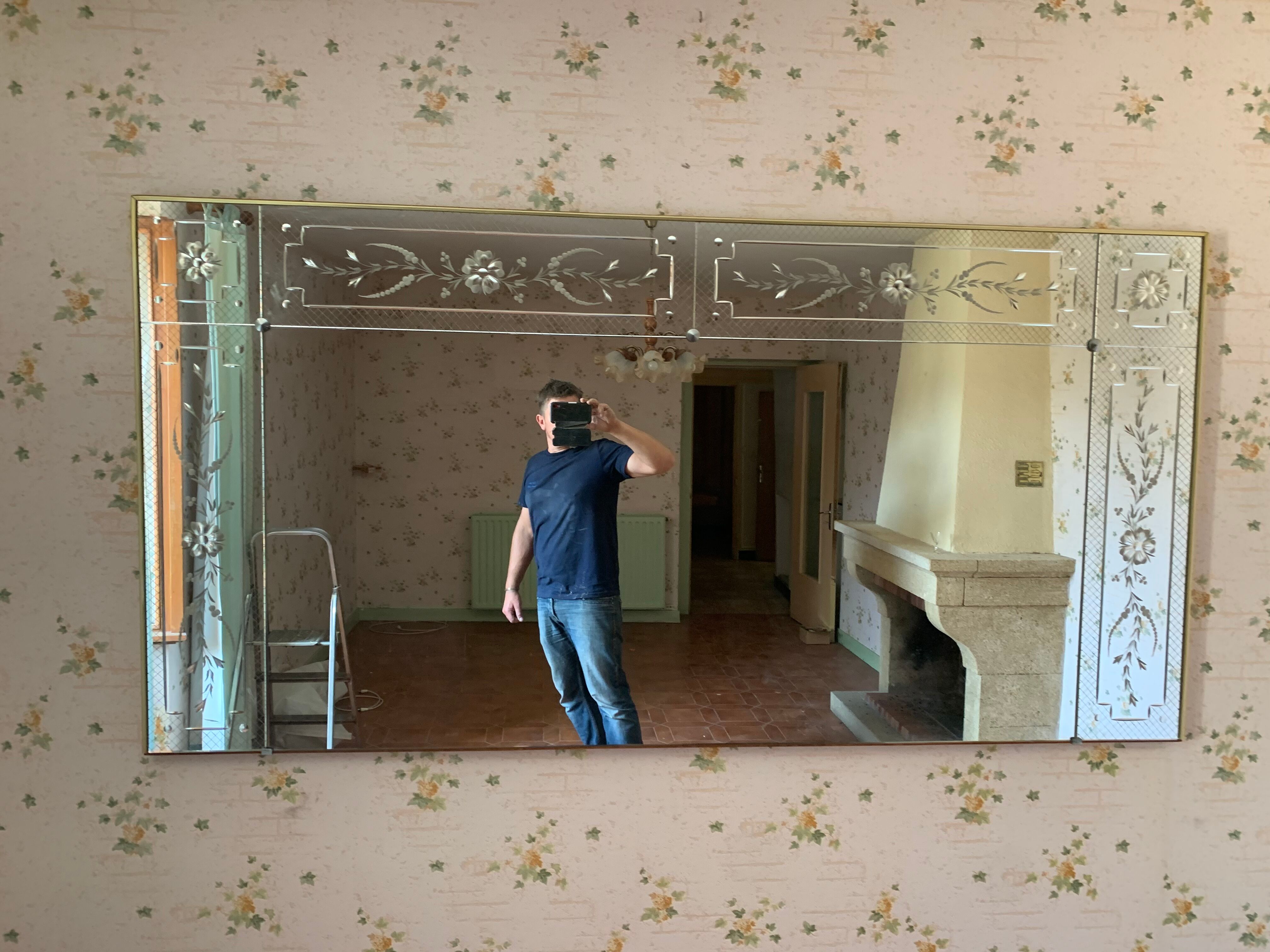 Venetian bistro mirror 200 x 100 cm - 50s