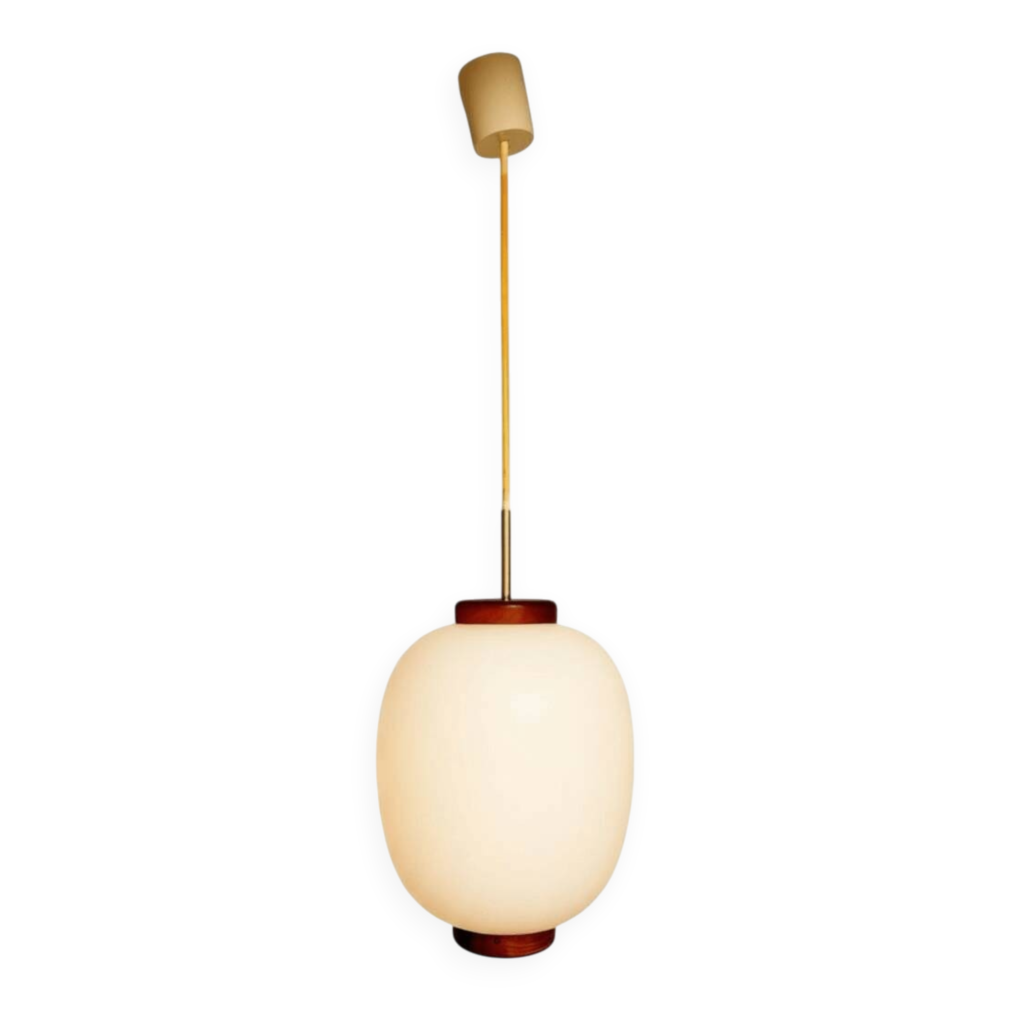 "Teak-Kina" pendant light, Bent Karlby for Lyfa, 1950s