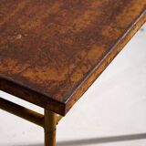 Ancienne table d’extérieur de couleur ocre (c.1920)