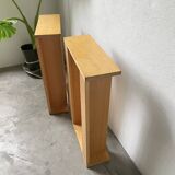 Lot of two Sornay beech shelves