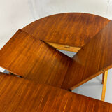 Table à manger ronde extensible moderniste danoise du milieu du siècle, 19