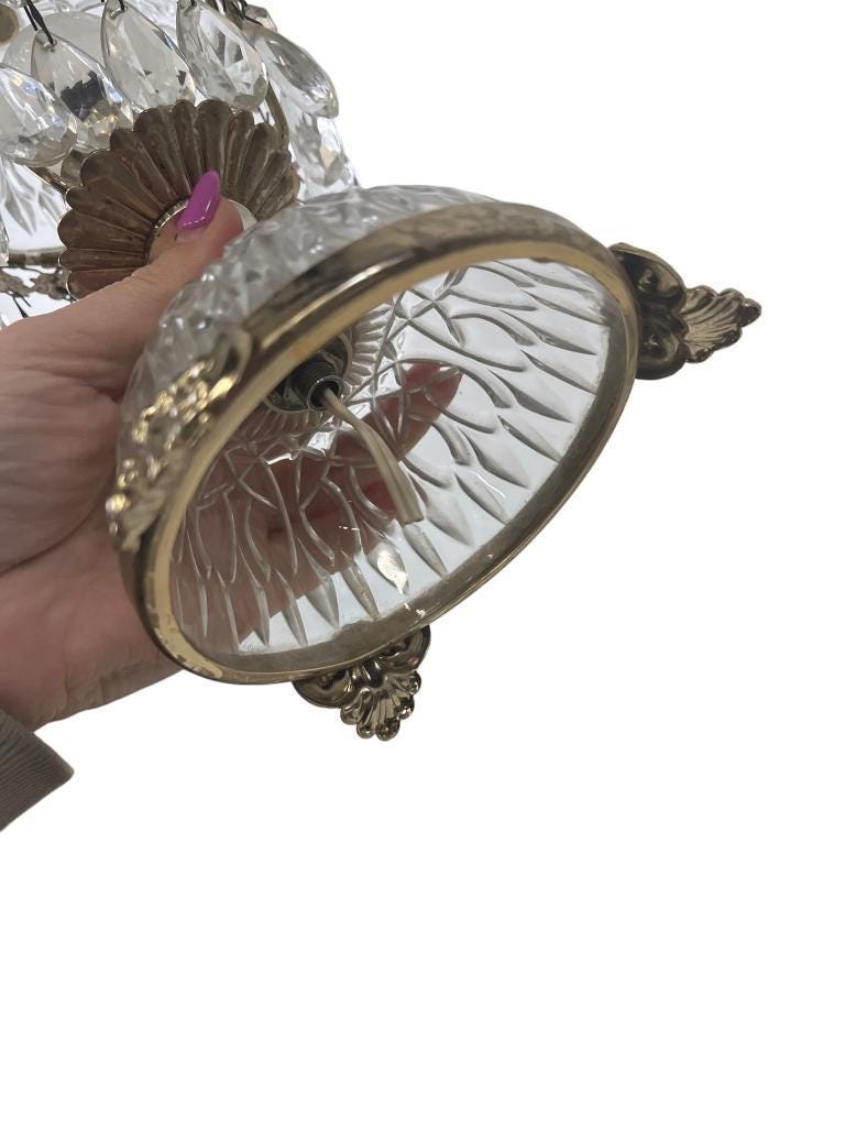 Set of 2 vintage crystal table lamps / mini lamps