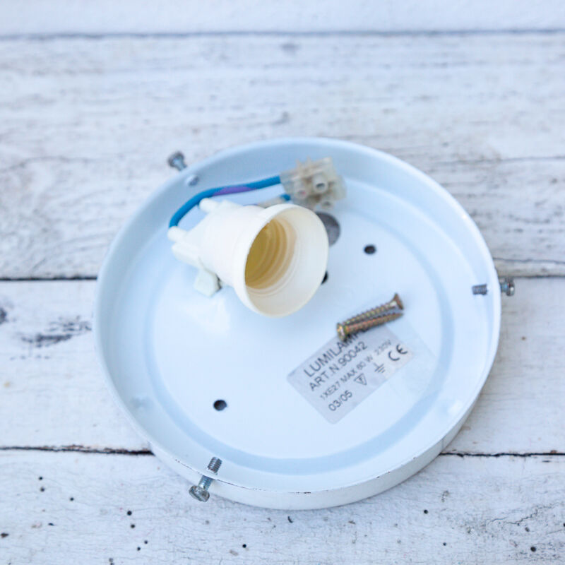 Round ceiling lamp chiseled glass diamond tips