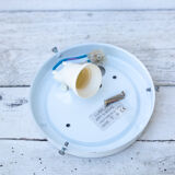 Round ceiling lamp chiseled glass diamond tips