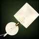 Modernist desk lamp in white metal and gold brass, Bauhaus spirit – 1960s