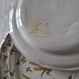 Lot de 6 assiettes en faïence française ou en céramique de Moustiers peinte