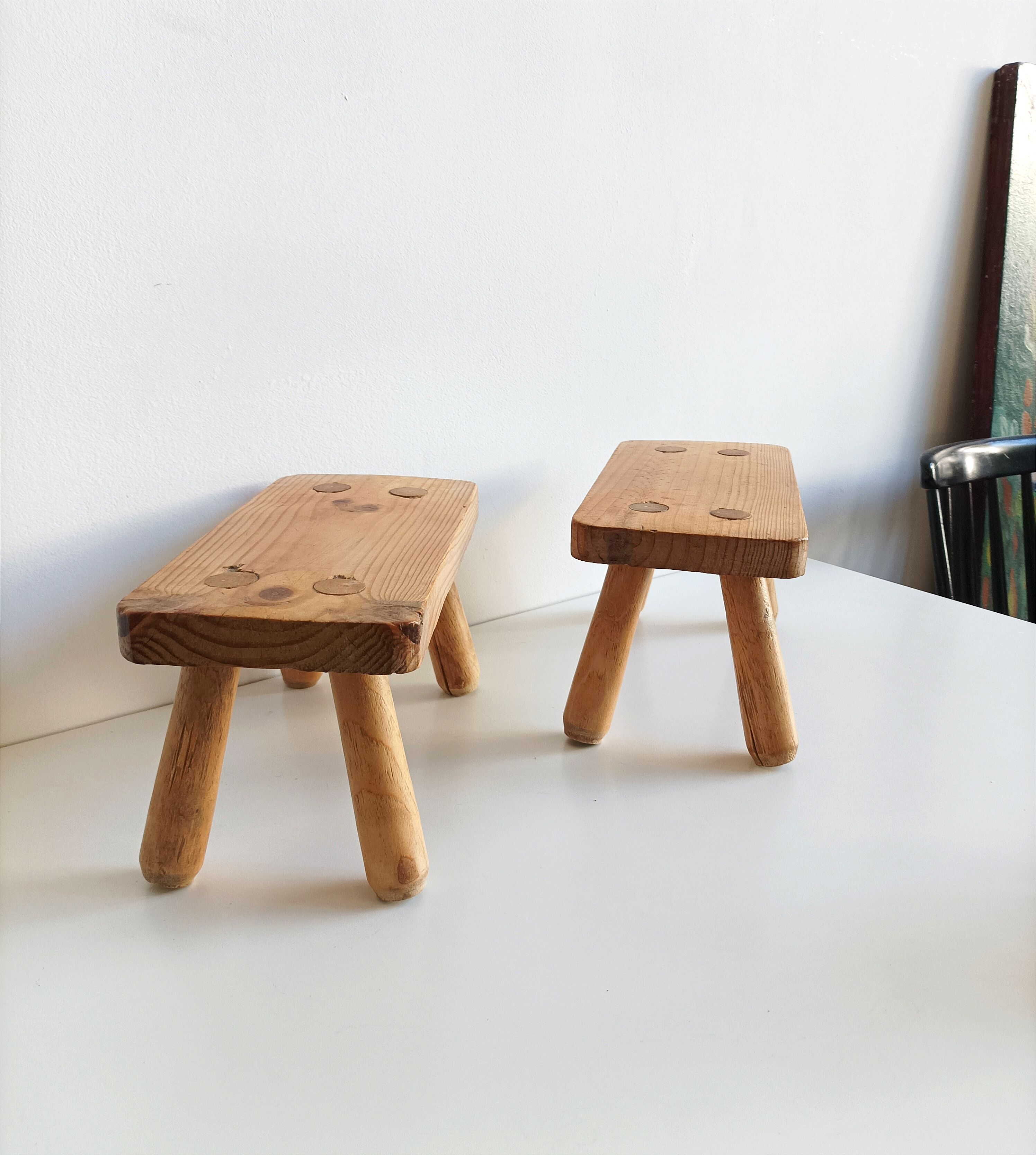 Stool footrest vintage plant holder