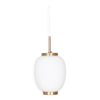 Danish vintage pendant lamp Kina by Bent Karlby, Lyfa, 1946
