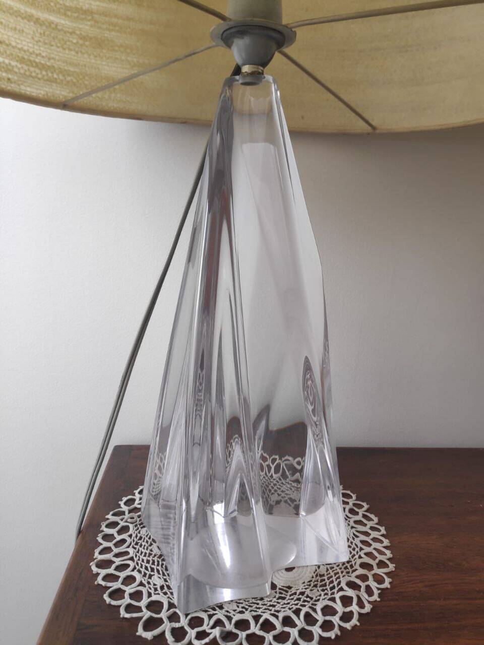 Table lamp with a crystal base by daum (1960s)