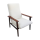 Scandinavian armchair with Lelièvre ecru buckle fabric