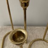 Duo of modernist brass candlesticks
