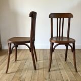 Set of 5 baumann bistro chairs in bent wood stamped xxth