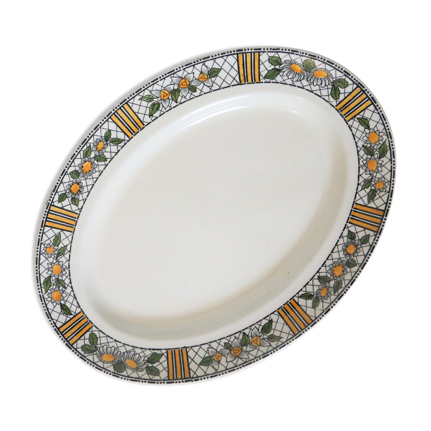 Oval dish elisabeth, hcbm, creil and montereau, vintage