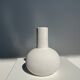 Handmade soliflore drop vase in terracotta painted white h:20 d:15