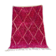 Tapis rose en laine fait main traditionnelle 250cmx150cm