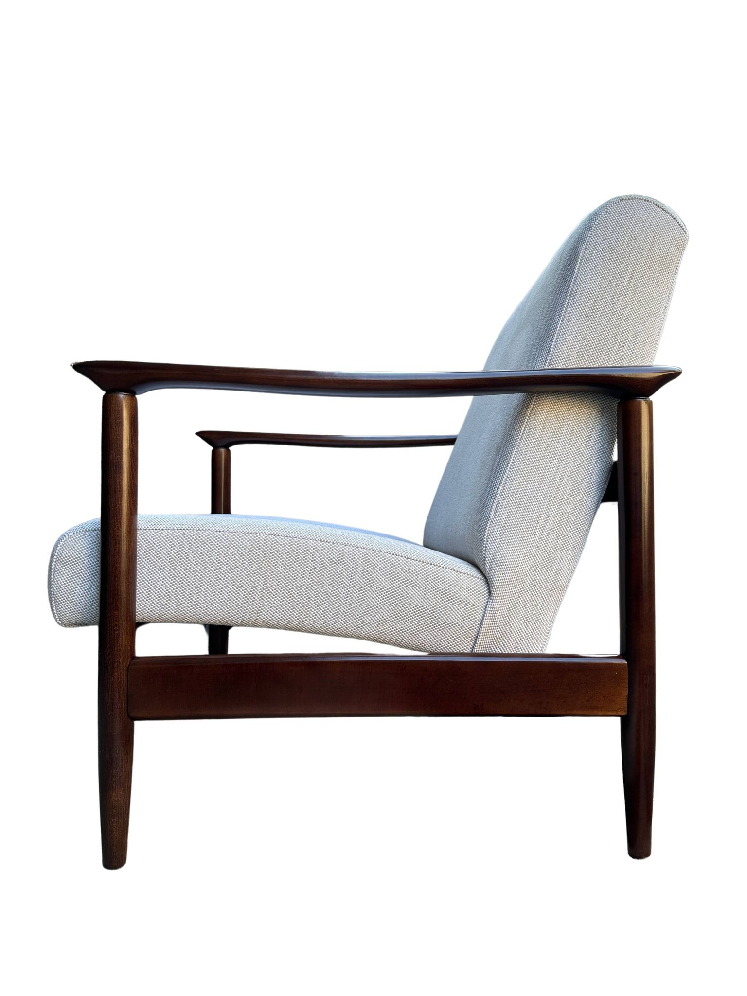 Mid Century Armchairs in Beige Linen, by Edmund Homa, 1960s, Set of Two