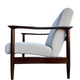 Mid Century Armchairs in Beige Linen, by Edmund Homa, 1960s, Set of Two