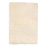 Beni ourain ecru Berber rug with diamond patterns 238 x 160 cm