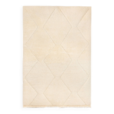 Tapis berbere beni ourain ecru avec motifs losanges 238 x 160 cm