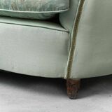 Divano vintage en tessuto verde salvia anni '50