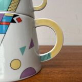 Teapot or coffee pot with cup from the German postmodern VIP collection by Seltmann Weiden, set of 2.