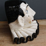 Bust Pierrot in glazed terracotta