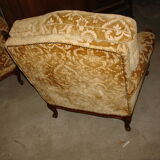 Pair of chairs from the 1960s of style Louis XV velvet Genes