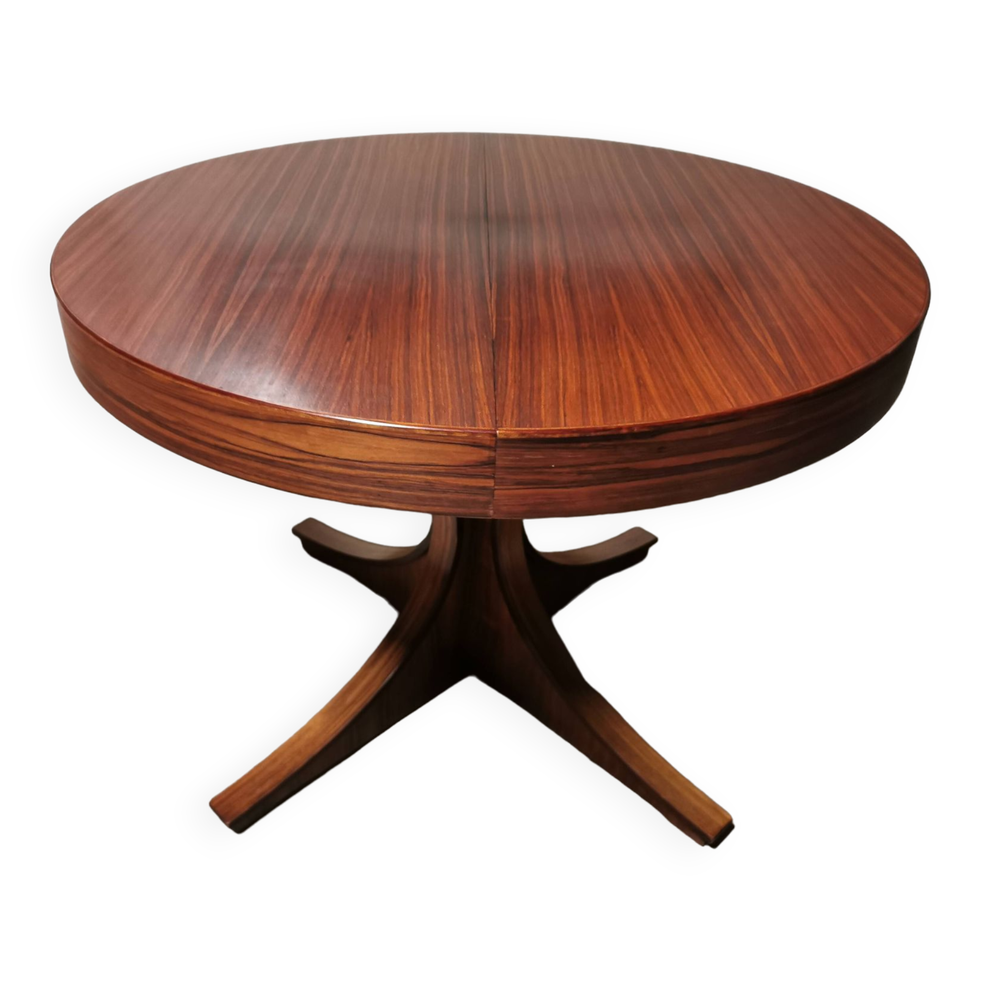 Rosewood extendable round table by Luigi Bartolini. vintage dining room 1960/70