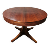 Rosewood extendable round table by Luigi Bartolini. vintage dining room 1960/70