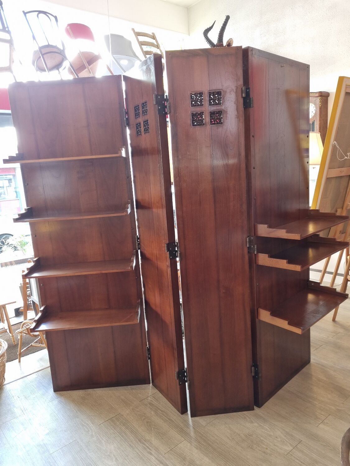 Solid cherry library screen
