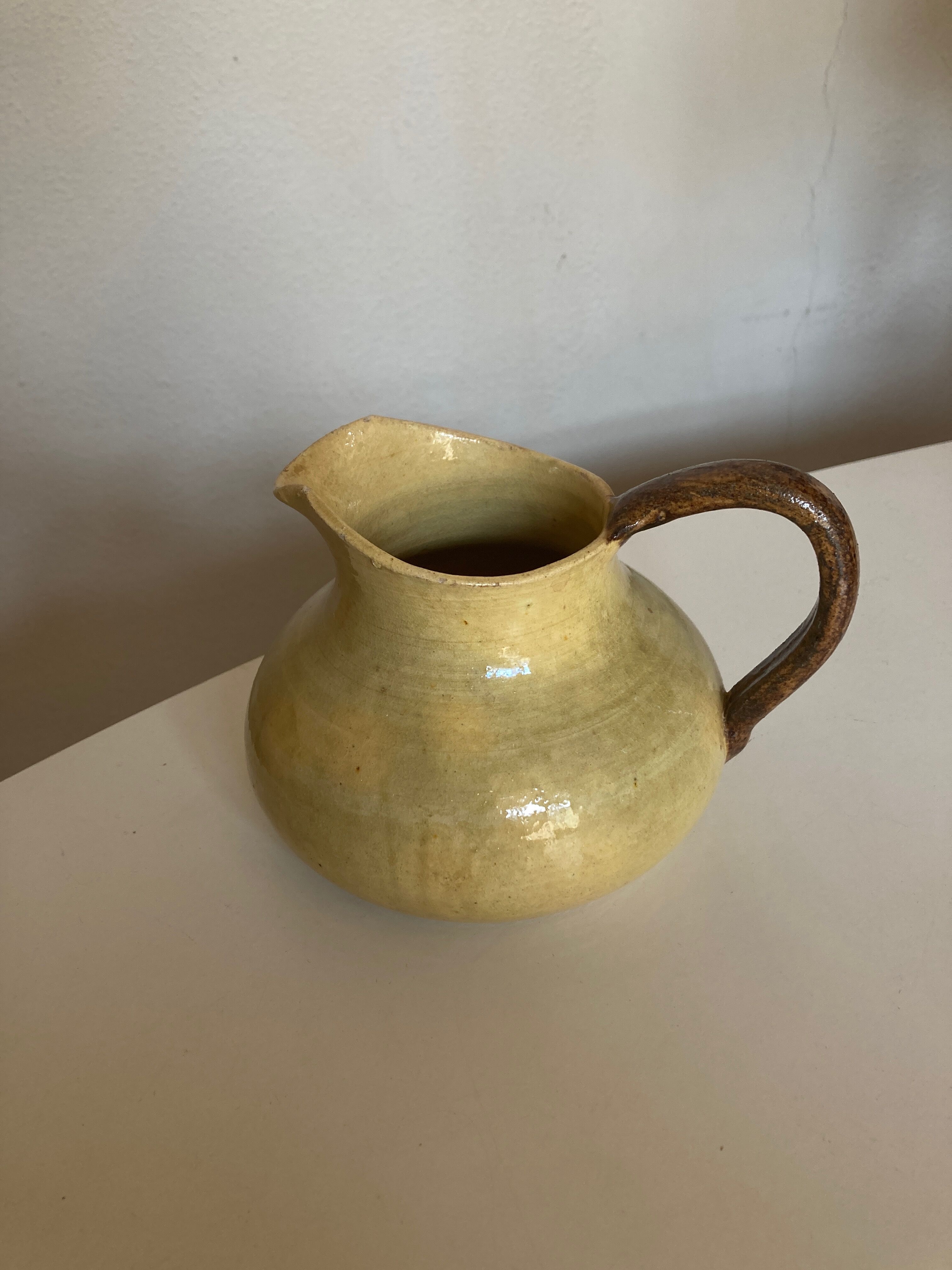 Pitcher vase glazed earth Etienne Noël Dieulefit 1950