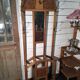 Art Deco coat rack wardrobe in solid oak