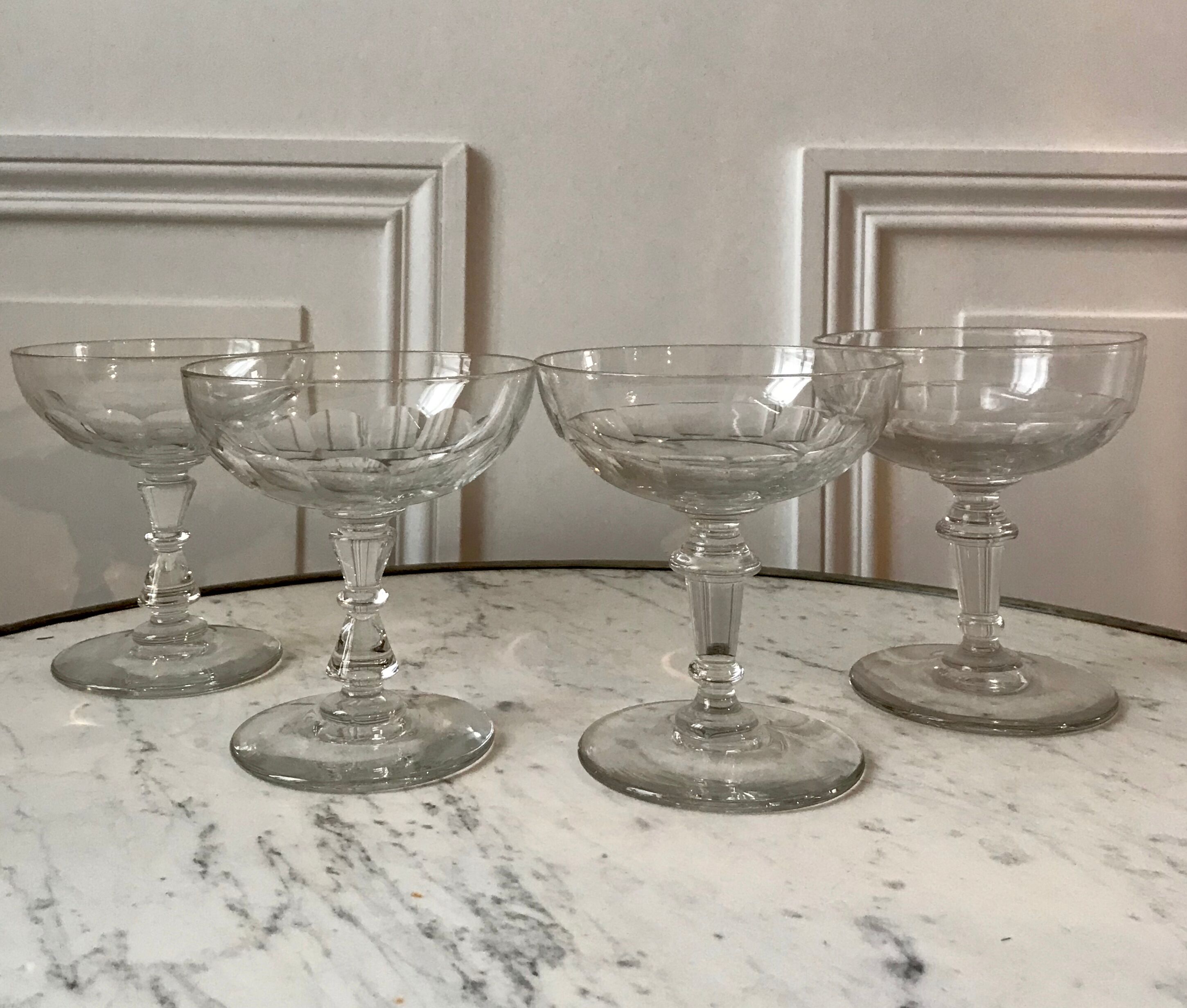Lot of 4 crystal champagne glasses